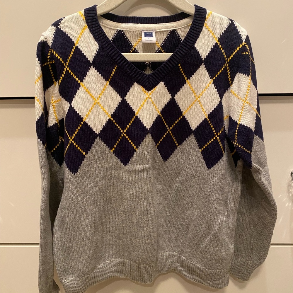Janie and Jack Boy’s Size 5 Argyle Sweater